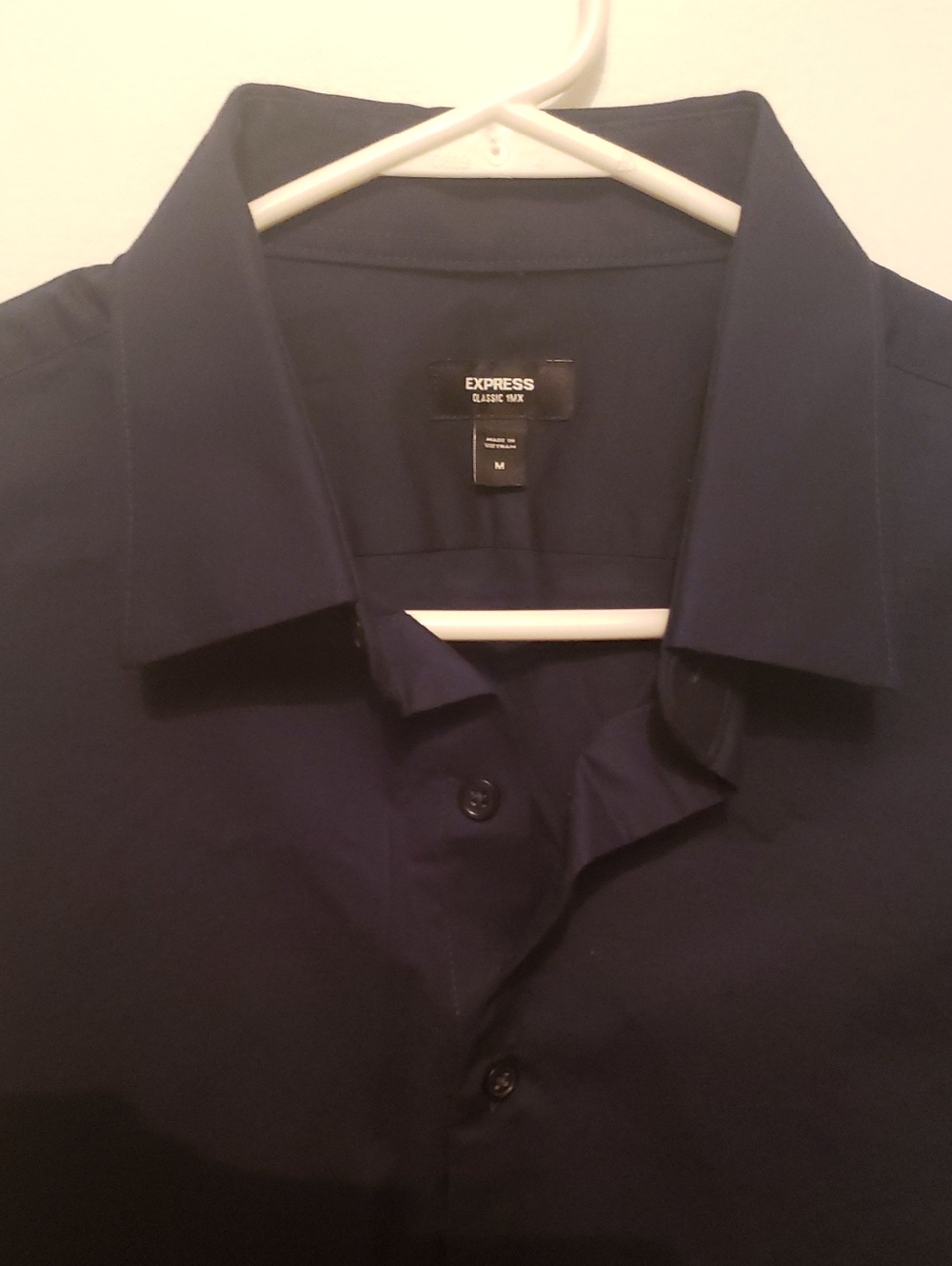 Express Men's Classic Fit Navy Dress Shirt